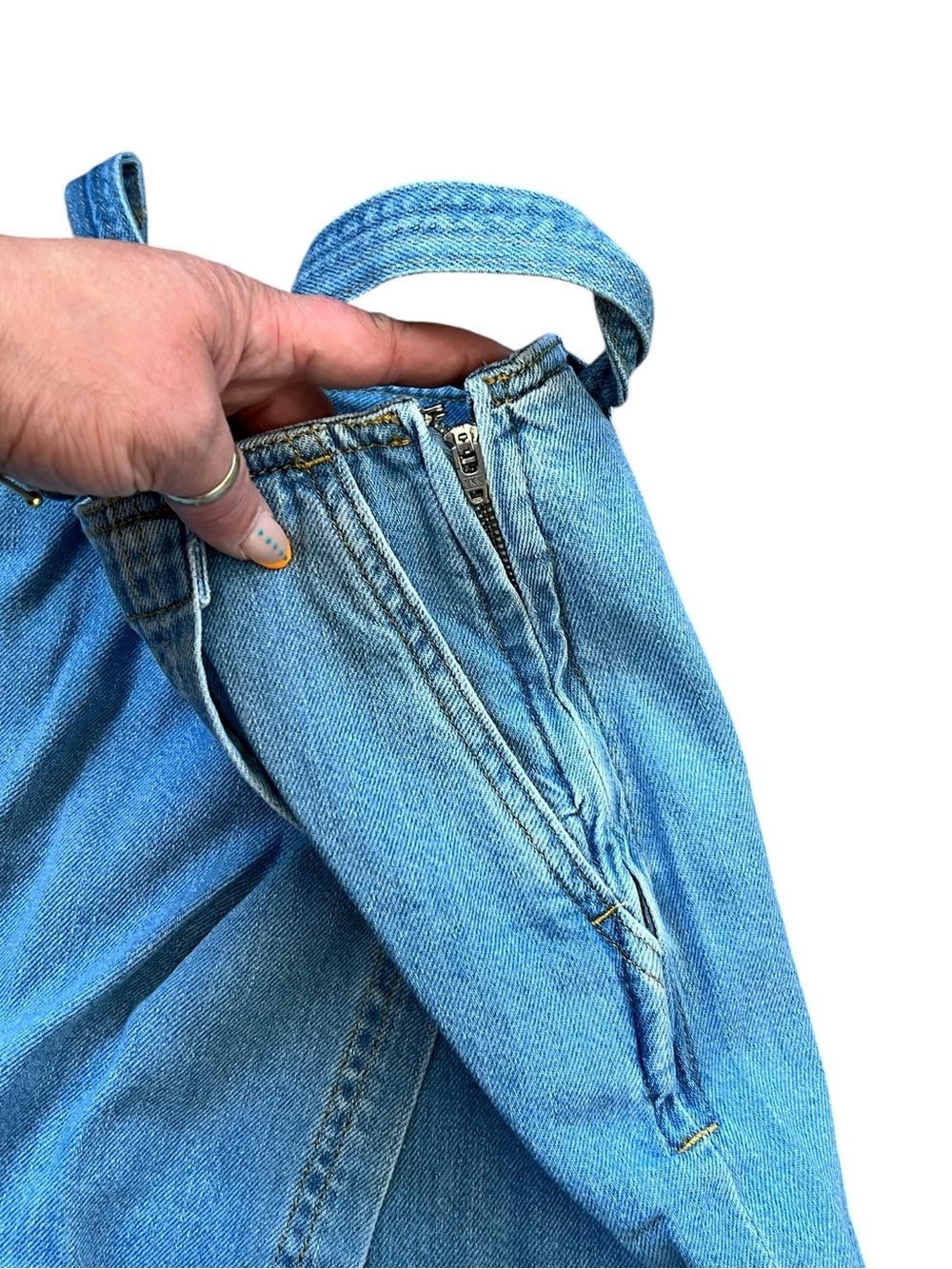 LOFT Chambray Wrap Front Shorts Blue Tie Waist Soft Denim Casual Summer 16 - Picture 4 of 6